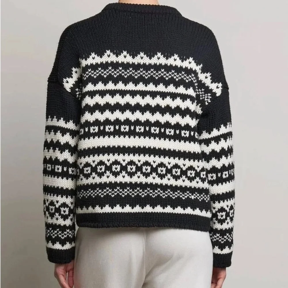 Velvet by Graham & Spencer Women's Maywood Chunky Fair Isle Sweater M - Picture 3 of 12